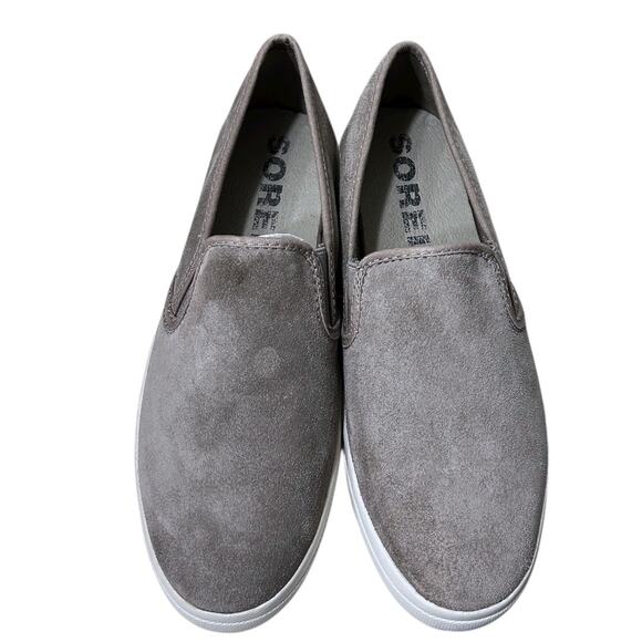 Sorel Women's Campsneak Slip-On Suede Sneakers Women’s 10 Dove Grey Comfort NEW - Picture 2 of 6